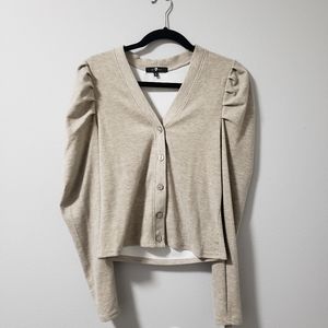 7 FOR ALL MANKIND NWT Puff Sleeve Cardigan Sweater